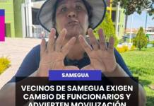 SAMEGUA| VECINOS DE SAMEGUA EXIGEN CAMBIO DE FUNCIONARIOS Y ADVIERTEN MOVILIZACIÓN.