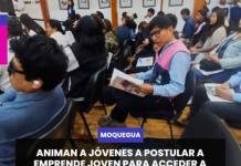 MOQUEGUA | ANIMAN A JÓVENES A POSTULAR A EMPRENDE JOVEN PARA ACCEDER A CAPITAL SEMILLA.