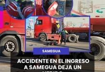 MOQUEGUA | ACCIDENTE EN EL INGRESO A SAMEGUA DEJA UN HERIDO.