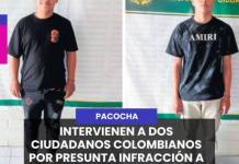 PACOCHA | INTERVIENEN A DOS CIUDADANOS COLOMBIANOS POR PRESUNTA INFRACCIÓN A LA LEY DE EXTRANJERÍA.