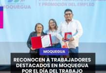 MOQUEGUA | RECONOCEN A TRABAJADORES DESTACADOS EN MOQUEGUA POR EL DÍA DEL TRABAJO.