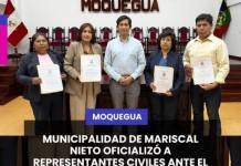 MOQUEGUA - MUNICIPALIDAD DE MARISCAL NIETO OFICIALIZÓ A REPRESENTANTES CIVILES ANTE EL CMQ.