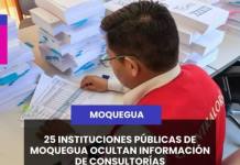 MOQUEGUA | 25 INSTITUCIONES PÚBLICAS DE MOQUEGUA OCULTAN INFORMACIÓN DE CONSULTORÍAS.