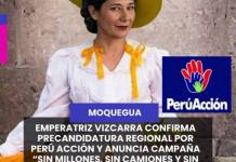 MOQUEGUA | EMPERATRIZ VIZCARRA CONFIRMA PRECANDIDATURA REGIONAL POR PERÚ ACCIÓN Y ANUNCIA CAMPAÑA “SIN MILLONES, SIN CAMIONES Y SIN MATONES”.