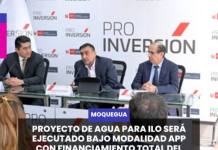 MOQUEGUA | PROYECTO DE AGUA PARA ILO SERÁ EJECUTADO BAJO MODALIDAD APP CON FINANCIAMIENTO TOTAL DEL ESTADO.