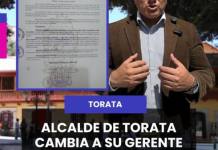 TORATA | MUNICIPALIDAD DISTRITAL DE TORATA CAMBIA A SU GERENTE MUNICIPAL.