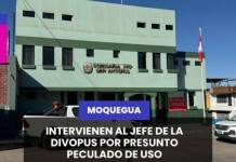MOQUEGUA | INTERVIENEN AL JEFE DE LA DIVOPUS EN COMISARÍA DE SAN ANTONIO POR PRESUNTO PECULADO DE USO.