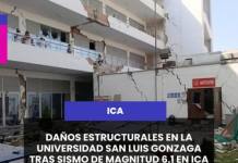 ICA | DAÑOS ESTRUCTURALES EN LA UNIVERSIDAD SAN LUIS GONZAGA TRAS SISMO DE MAGNITUD 6.1 EN ICA.