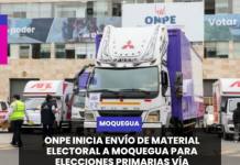MOQUEGUA | ONPE INICIA ENVÍO DE MATERIAL ELECTORAL A MOQUEGUA PARA ELECCIONES PRIMARIAS VÍA DELEGADOS.