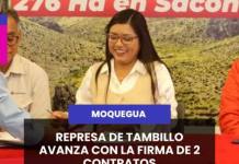 MOQUEGUA | REPRESA DE TAMBILLO AVANZA CON LA FIRMA DE 2 CONTRATOS.
