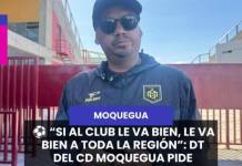 MOQUEGUA | “SI AL CLUB LE VA BIEN, LE VA BIEN A TODA LA REGIÓN”: DT DEL CD MOQUEGUA PIDE RESPALDO