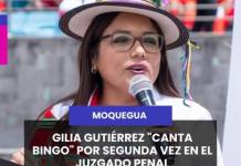 MOQUEGUA | GILIA GUTIÉRREZ "CANTA BINGO" POR SEGUNDA VEZ EN EL JUZGADO PENAL.