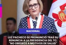 NACIONAL | LUZ PACHECO SE PRONUNCIÓ TRAS SU RENUNCIA A LA PRESIDENCIA DEL TC: "NO OBEDECE A MOTIVOS DE SALUD".