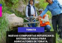 TORATA | NUEVAS COMPUERTAS REFUERZAN EL SISTEMA DE RIEGO PARA AGRICULTORES DE TORATA.