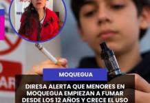 MOQUEGUA | DIRESA ALERTA QUE MENORES EN MOQUEGUA EMPIEZAN A FUMAR DESDE LOS 12 AÑOS Y CRECE EL USO DE VAPEADORES.