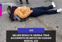 MOQUEGUA | MUJER RESULTA HERIDA TRAS ACCIDENTE DE MOTO EN CIUDAD NUEVO ILO.