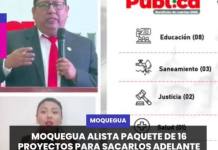 MOQUEGUA | MOQUEGUA ALISTA PAQUETE DE 16 PROYECTOS PARA SACARLOS ADELANTE MEDIANTE OBRAS POR IMPUESTOS (OXI).