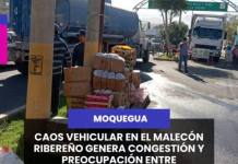 MOQUEGUA | CAOS VEHICULAR EN EL MALECÓN RIBEREÑO GENERA CONGESTIÓN Y PREOCUPACIÓN ENTRE TRANSEÚNTES.