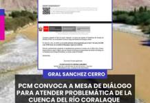 MOQUEGUA | PCM CONVOCA A MESA DE DIÁLOGO PARA ATENDER PROBLEMÁTICA DE LA CUENCA DEL RÍO CORALAQUE.