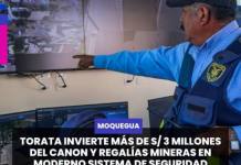 TORATA INVIERTE MÁS DE S/ 3 MILLONES DEL CANON Y REGALIAS MINERAS EN MODERNO SISTEMA DE SEGURIDAD CIUDADANA.