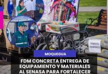 MOQUEGUA | FDM CONCRETA ENTREGA DE EQUIPAMIENTO Y MATERIALES AL SENASA PARA FORTALECER EL CONTROL SANITARIO.