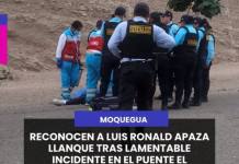 MOQUEGUA | RECONOCEN A LUIS RONALD APAZA LLANQUE TRAS LAMENTABLE INCIDENTE EN EL PUENTE EL MIRADOR.
