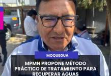 MOQUEGUA | MPMN PROPONE MÉTODO PRÁCTICO DE TRATAMIENTO PARA RECUPERAR AGUAS CONTAMINADAS DE CORALAQUE.