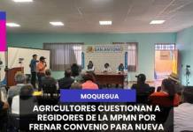 MOQUEGUA | AGRICULTORES CUESTIONAN A REGIDORES DE LA MPMN POR FRENAR CONVENIO PARA NUEVA PTAR DE OMO.