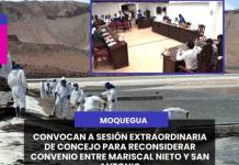 MOQUEGUA | CONVOCAN A SESIÓN EXTRAORDINARIA DE CONCEJO PARA RECONSIDERAR CONVENIO ENTRE MARISCAL NIETO Y SAN ANTONIO.