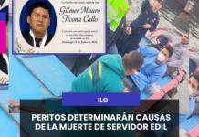 ILO I PERITOS DETERMINARÁN CAUSAS DE LA MUERTE DE SERVIDOR EDIL.