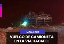 MOQUEGUA I VUELCO DE CAMIONETA EN LA VÍA HACIA EL CONDE.