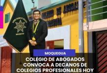 MOQUEGUA | COLEGIO DE ABOGADOS CONVOCA A DECANOS DE COLEGIOS PROFESIONALES PARA COORDINAR ACCIONES EN DEFENSA DEL TERRITORIO REGIONAL.