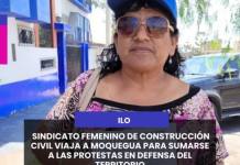 MOQUEGUA | SINDICATO FEMENINO DE CONSTRUCCIÓN CIVIL VIAJA A MOQUEGUA PARA SUMARSE A LAS PROTESTAS EN DEFENSA DEL TERRITORIO