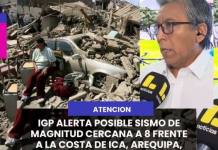 MOQUEGUA | IGP ALERTA POSIBLE SISMO DE MAGNITUD CERCANA A 8 FRENTE A LA COSTA DE ICA, AREQUIPA, MOQUEGUA Y TACNA.