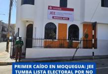 MOQUEGUA | PRIMER CAÍDO EN MOQUEGUA: JEE TUMBA LISTA ELECTORAL POR NO CUMPLIR REGLAS ELECTORALES