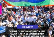 MOQUEGUA | COMITÉ DE LUCHA PLANTEA TREGUA HASTA EL MARTES Y LLAMA A LA POBLACIÓN A ORGANIZARSE.