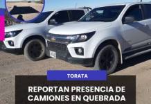 MOQUEGUA | REPORTAN PRESENCIA DE CAMIONES EN QUEBRADA HONDA.