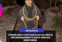 MOQUEGUA | CONSEJERO CRISTIAN CUAYLA INICIA ENCADENAMIENTO EN QUEBRADA HONDA.