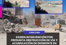 MOQUEGUA | EXIGEN INTERVENCIÓN POR PRESUNTA OBSTRUCCIÓN DE VÍA Y ACUMULACIÓN DE DESMONTE EN CHEN CHEN.