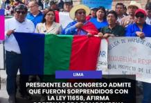 LIMA | PRESIDENTE DEL CONGRESO ADMITE QUE FUERON SORPRENDIDOS CON LA LEY 11658, AFIRMA GOBERNADORA DE MOQUEGUA.