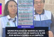 MOQUEGUA | MUNICIPALIDAD DE MARISCAL NIETO APLICARÁ MULTAS DE HASTA S/ 4,120 POR INFRACCIONES A LA LIMPIEZA PÚBLICA.