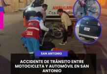 MOQUEGUA | ACCIDENTE DE TRÁNSITO ENTRE MOTOCICLETA Y AUTOMÓVIL EN SAN ANTONIO.
