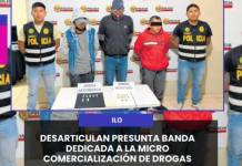 MOQUEGUA | DESARTICULAN PRESUNTA BANDA DEDICADA A LA MICRO COMERCIALIZACIÓN DE DROGAS.