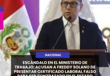 MOQUEGUA | ESCÁNDALO EN EL MINISTERIO DE TRABAJO: ACUSAN A FREDDY SOLANO DE PRESENTAR CERTIFICADO LABORAL FALSO PARA SER CONTRATADO EN EL ESTADO.