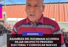 MOQUEGUA | ASAMBLEA DEL SUCMMAM ACUERDA DEJAR SIN EFECTO PROCESO ELECTORAL Y CONVOCAR NUEVAS ELECCIONES.