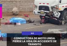 ILO | CONDUCTORA DE MOTO LINEAL PIERDE LA VIDA EN ACCIDENTE DE TRÁNSITO.