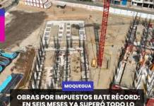 MOQUEGUA | OBRAS POR IMPUESTOS BATE RÉCORD: EN SEIS MESES YA SUPERÓ TODO LO ADJUDICADO DURANTE 2025.
