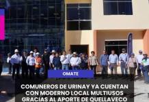 OMATE | COMUNEROS DE URINAY YA CUENTAN CON MODERNO LOCAL MULTIUSOS GRACIAS AL APORTE DE QUELLAVECO.