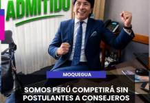 MOQUEGUA | SOMOS PERÚ COMPETIRÁ SIN POSTULANTES A CONSEJEROS.