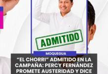 MOQUEGUA | “EL CHORRI” ADMITIDO EN LA CAMPAÑA: PERCY FERNÁNDEZ PROMETE AUSTERIDAD Y DICE ESTAR LISTO PARA DEBATIR.